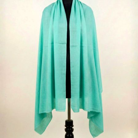 Handcrafted Kashmiri Aqua Blue Woolen Stole